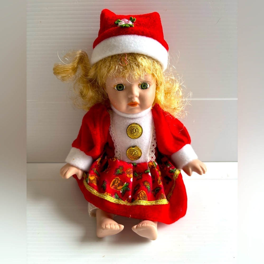 Vintage Porcelain Doll Christmas